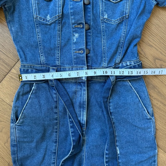 Retrofete Tori Denim Jean Jumpsuit - Size M - Like New - Medium Wash Blue - Picture 8 of 15